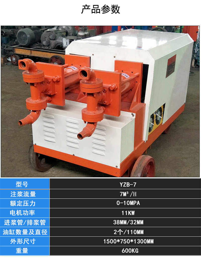 双泵双孔注浆液压双液注浆泵配件活塞防水高压机厂家(图3)