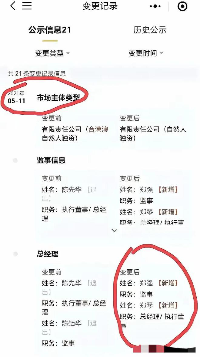 谢岳成立首家公司许健华占股50%2021年许妈退出郑琴加入(图2)